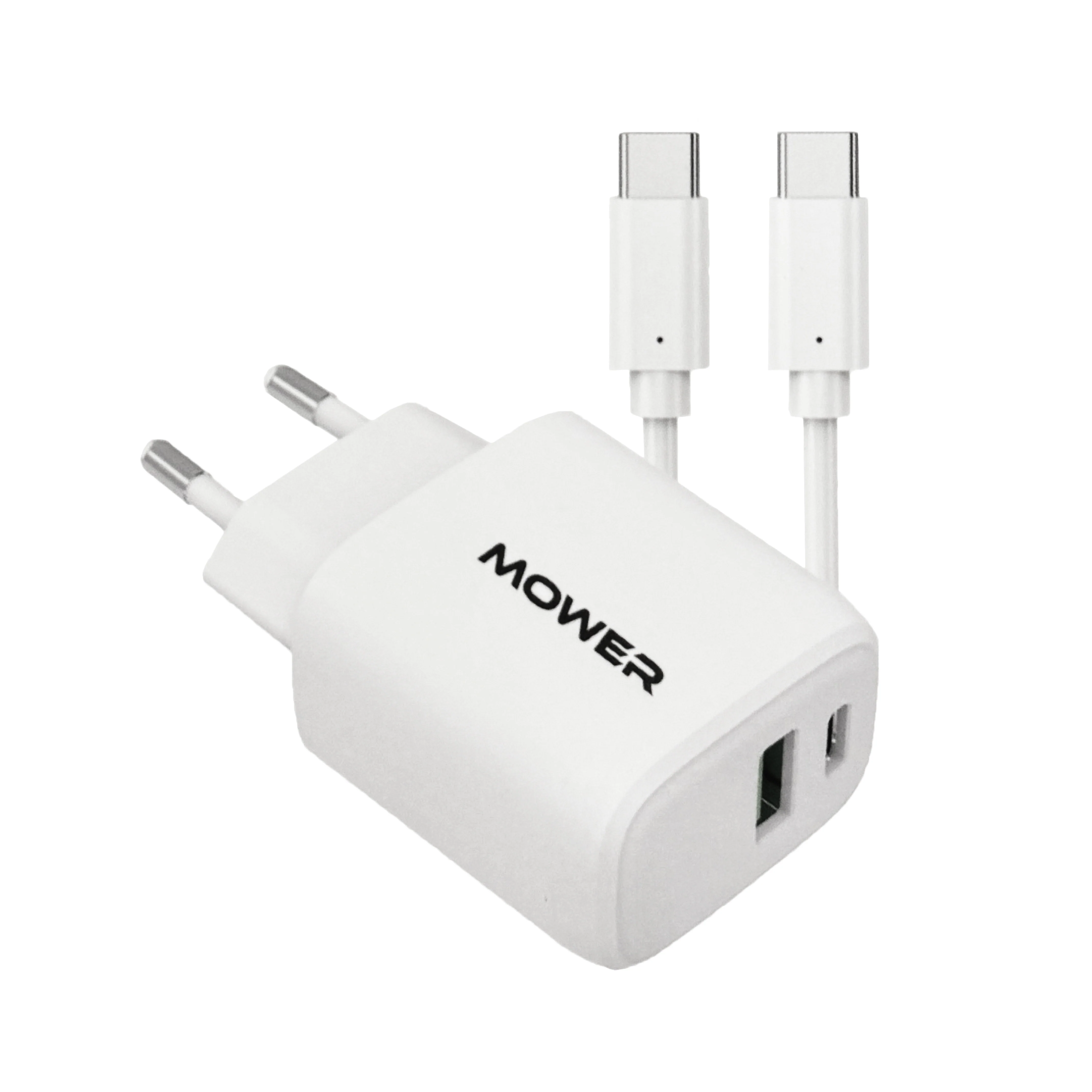 מטען קיר USB-A + USB-C 38W עם כבל Type C